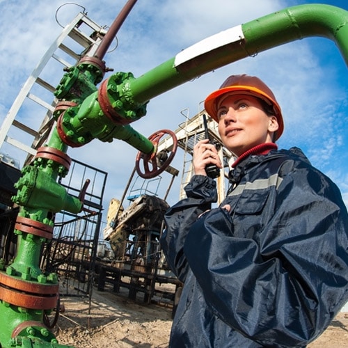 Petroleum Engineer working on oil rig