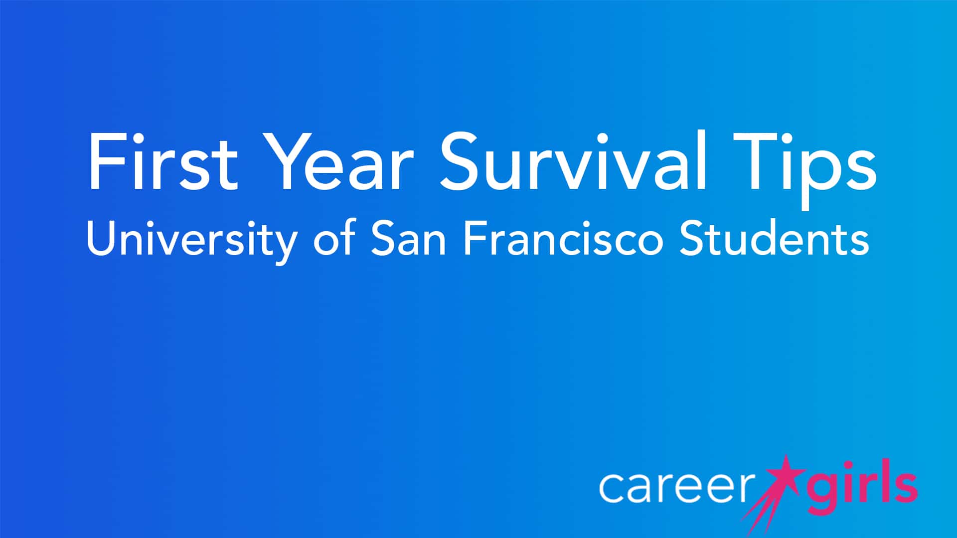 First Year Survival Tips | University Of San Francisco