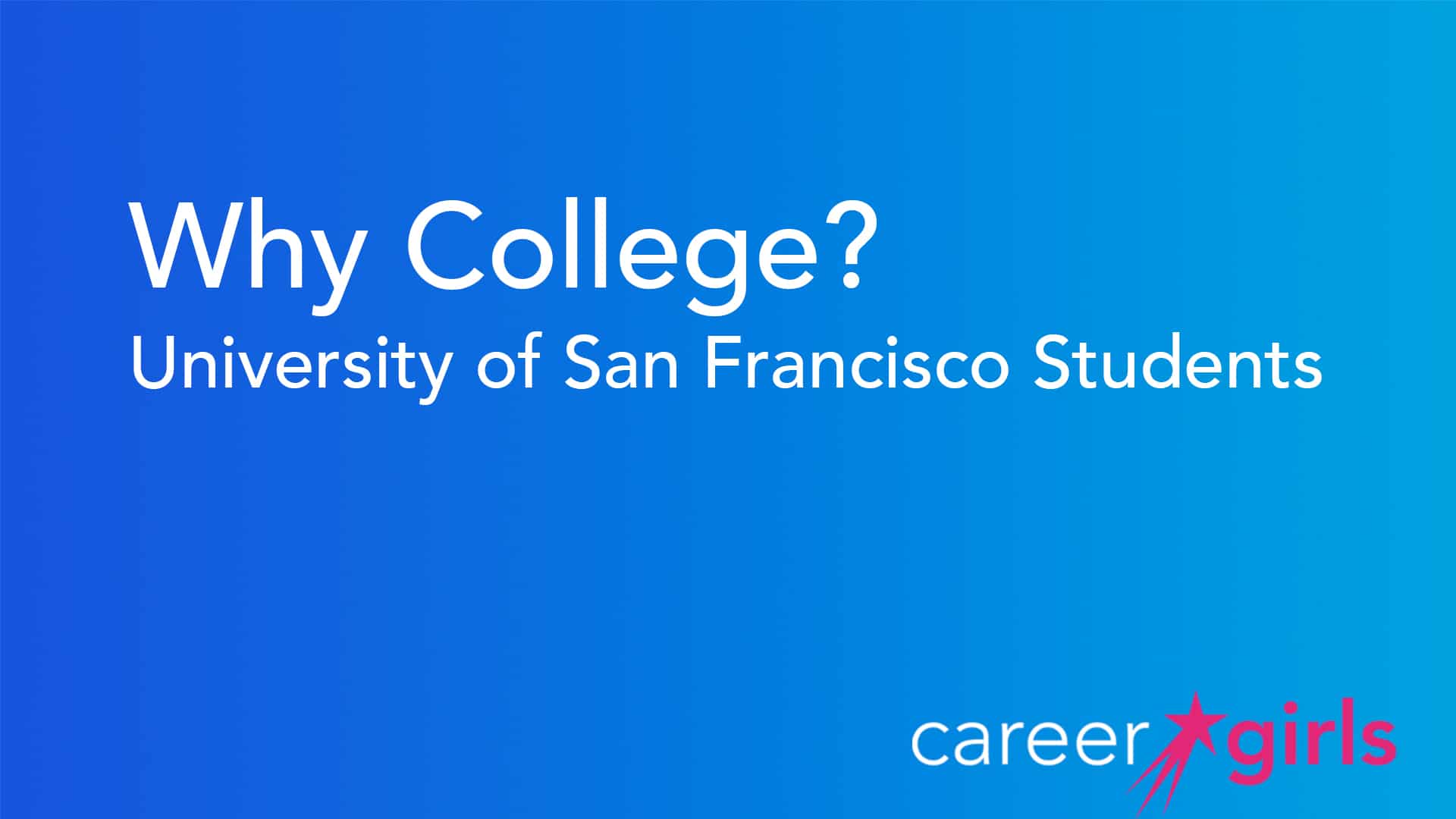 Why College | University Of San Francisco Students