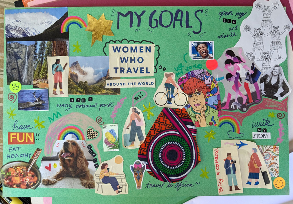 Vision Board step 6 Group Activity for Girls with Setting the Bar High Excellence topic