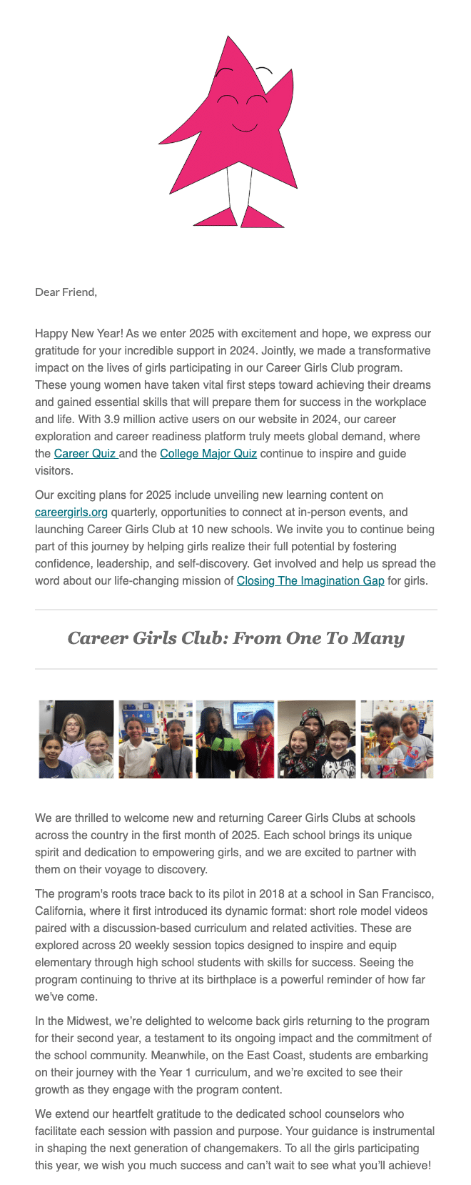 Q1 Career Girls Newsletter Preview